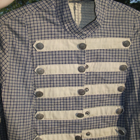 WOMENS M HandMade Steampunk Plaid Jacket - Picture 3 of 7